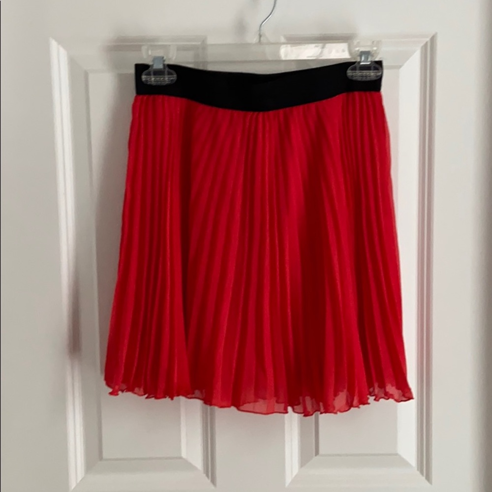 Abercrombie pleated lined red/orange skirt
